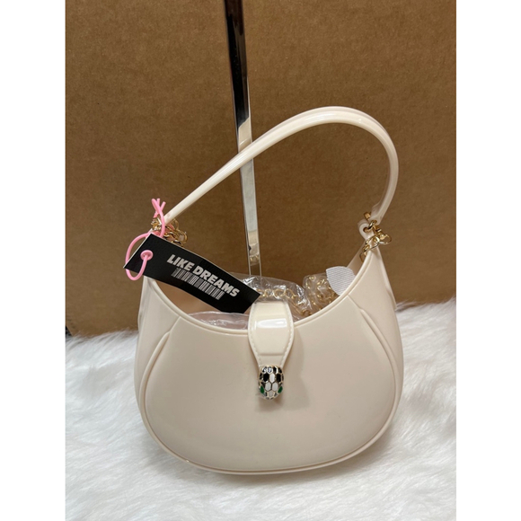 NWT Like Dreams Jelly Shoulder Bag Cream Small - Picture 7 of 9